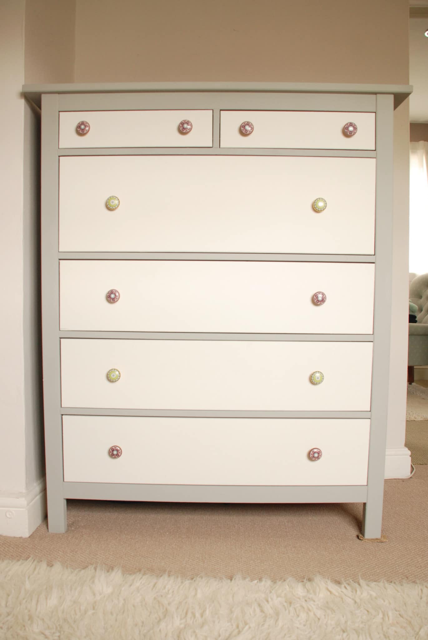 Upcycled white chest of drawers discount